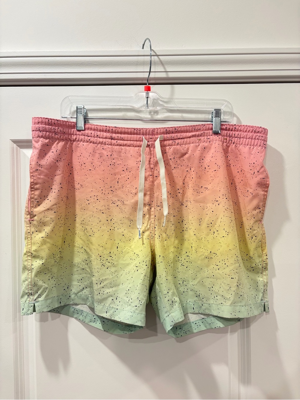 Chubbies Gradient Speckle Drawstring Swim Shorts - Pink, Yellow, Green